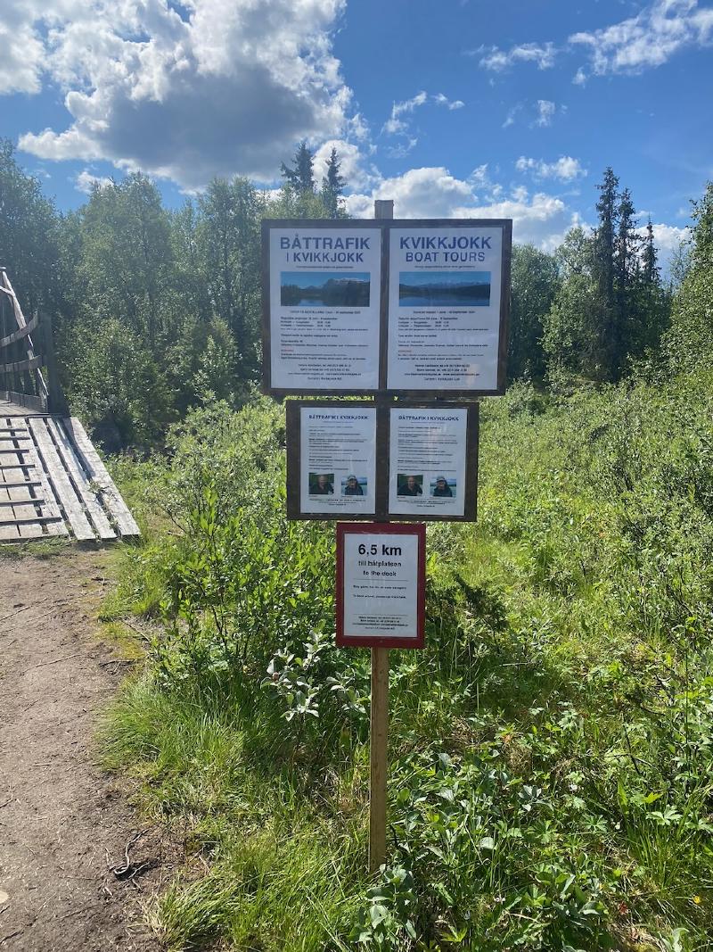 Schild Bootstransfer Kvikkjokk Helena und Björn