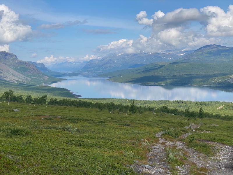 Blick auf See bei Saltoluokta